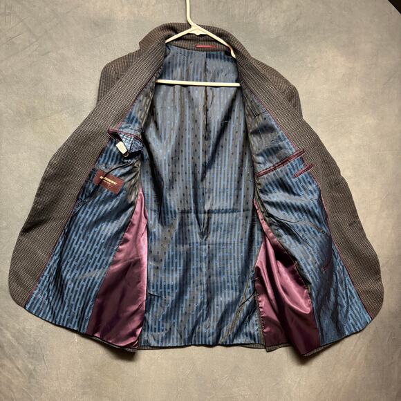 Johnston & Murphy Silk/Wool Blazer Large Tweed Geometric Grandpa Core Professor - Picture 16 of 16